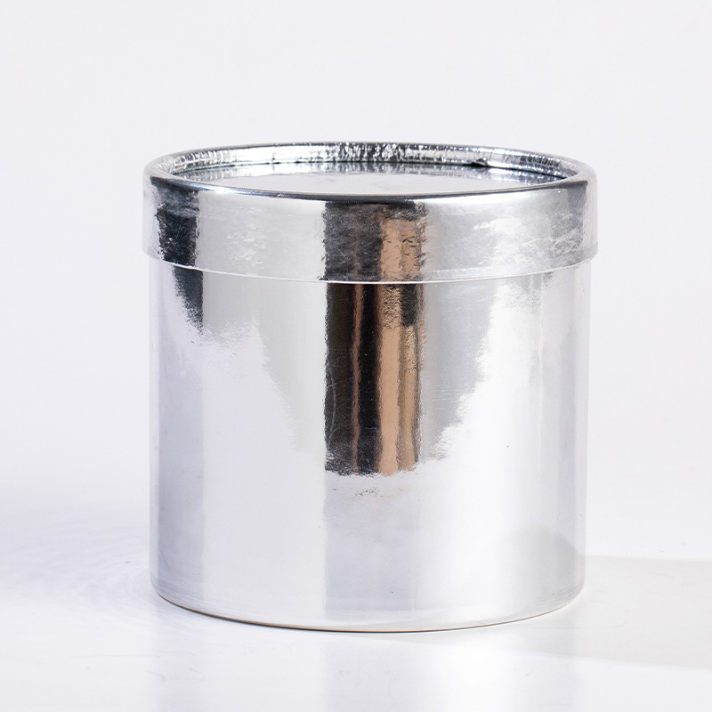 Caja floral cilíndrica pequeña de color sólido