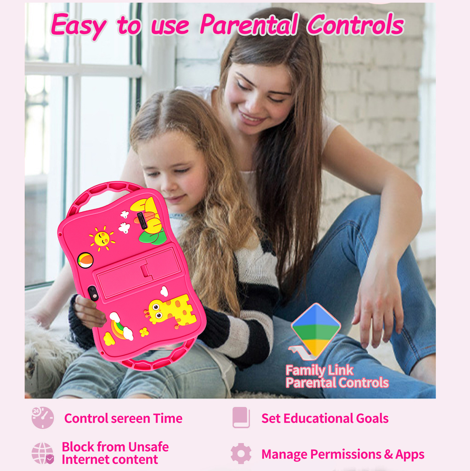 Giraffe Kinder-Tablet 7 Zoll für Grenzhandel, IPS HD-Display mit Ständer, iwawa stoßfest Android-Tablet