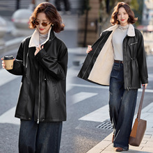 加绒加厚海宁皮衣女中长款2025冬季新款韩版洋气皮毛一体大码外套
