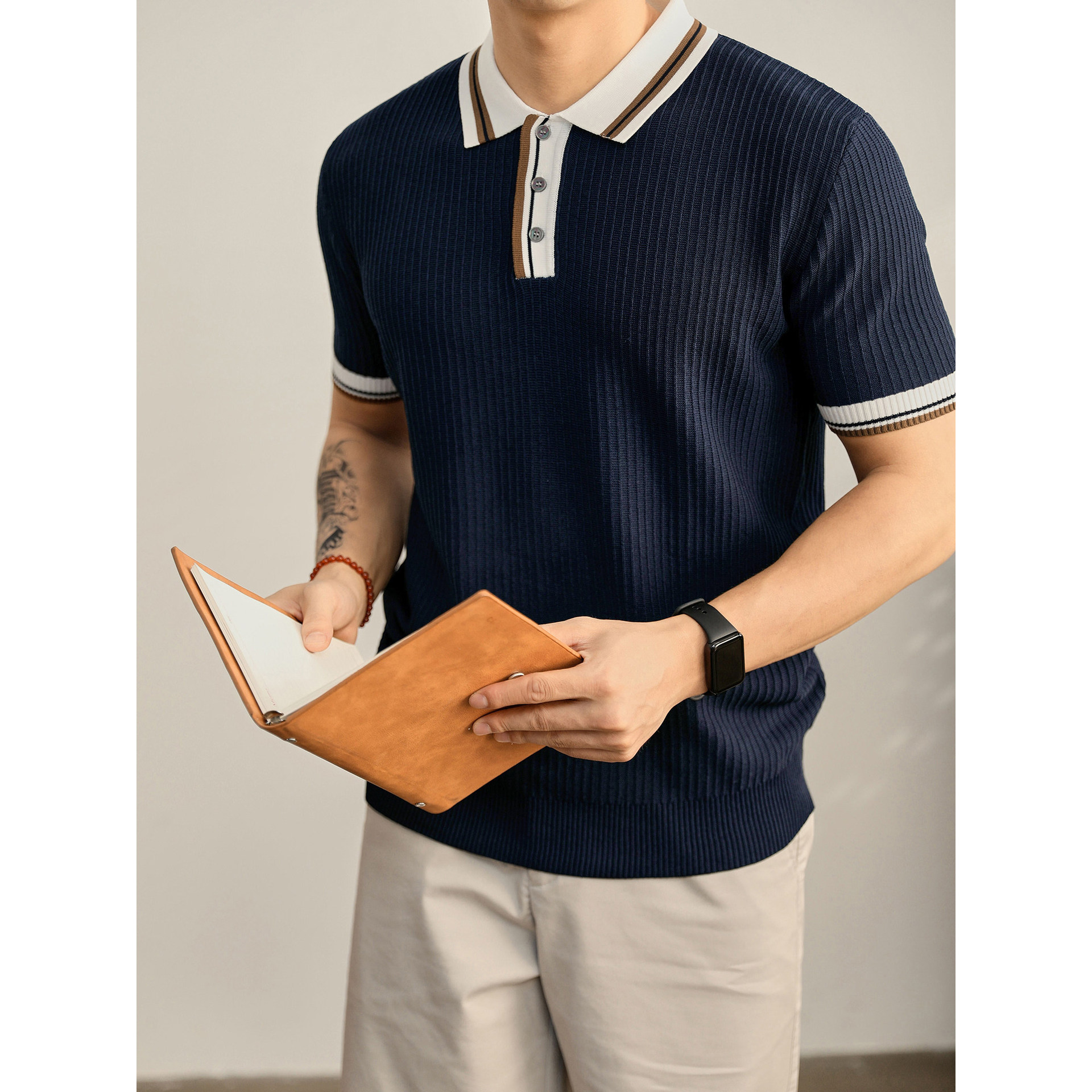 Camisas de polo de manga corta con solapa, camisetas de punto de hombre con solapa, camisetas comerciales de hielo, comercio exterior transfronterizo al por mayor