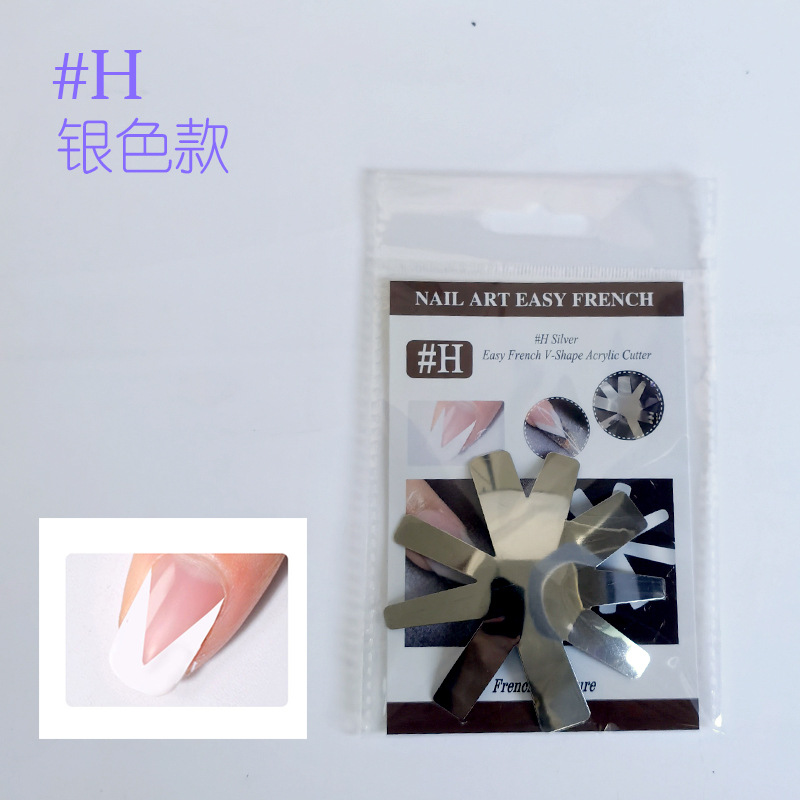 Modelo de placa de acero en forma de V Modelo de placa de acero de plástico francés de manicura de nuevo estilo transfronterizo