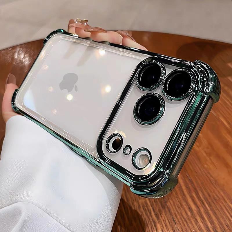 适用苹果17手机壳四角防摔气囊 iPhone 17 Pro电镀保护套厂家直销