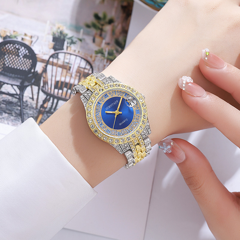 Manufacturer's Ready-Made Gypsophila Watch Women's High-End Wholesale Niche Cross-Border Calendar Rhinestone Steel Band Women's Watch