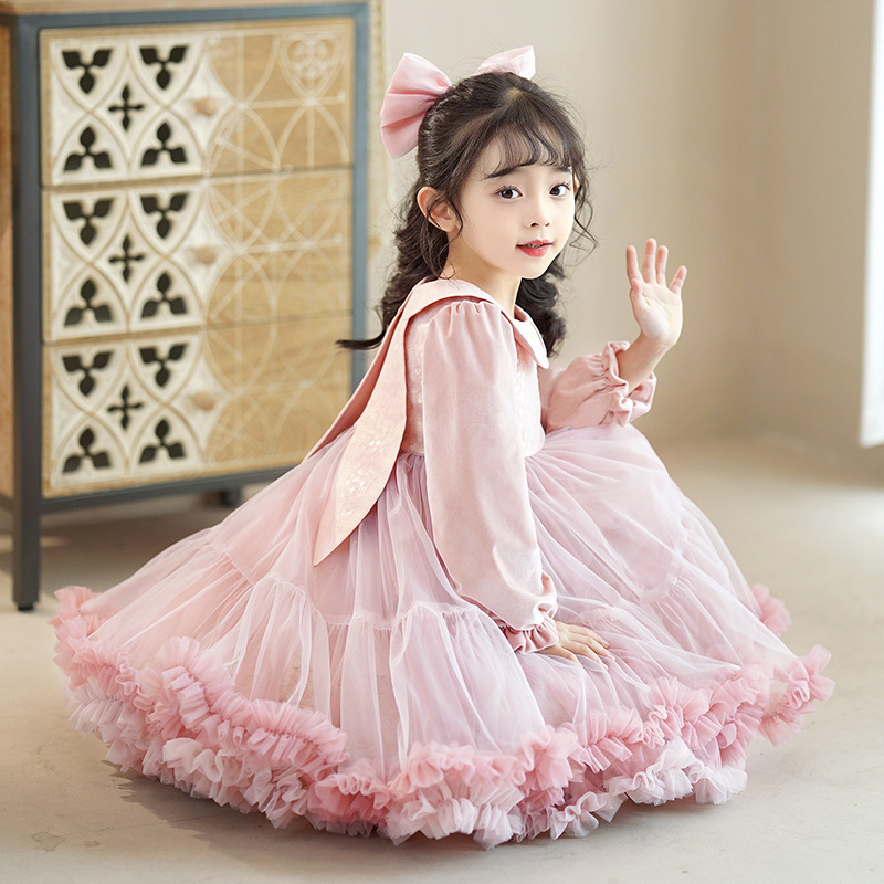 Girls Princess Dress Cross-Border Autumn and Winter Clothing Kidsren's Dress Dress Winter Dress Girl Dress Winter Lolita