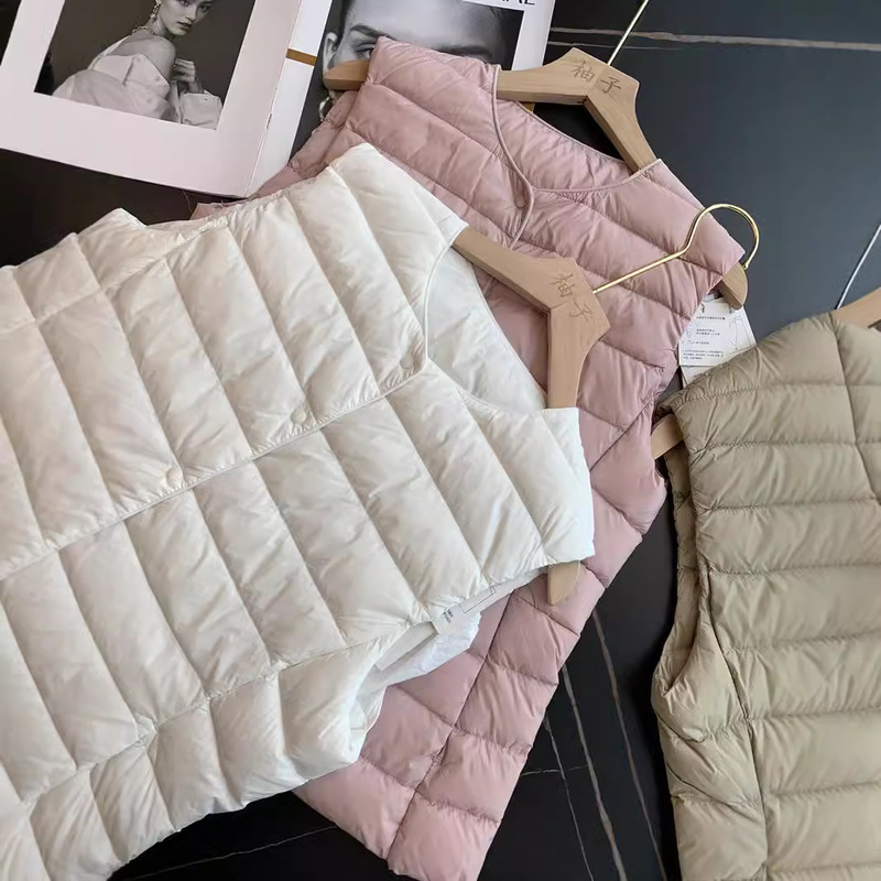 [high quality] 90 White Duck Down Women's Light Down Vest Women's Thin Inner Wear Outer Wear Inner Vest Thin