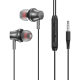 Cross-border foreign trade subwoofer metal headset wired round head with microphone in-ear HD call singing factory wholesale