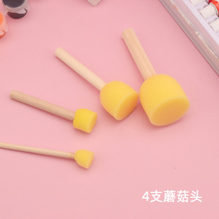 Painting sponge mushroom head 1-5 DIY painting seal log handle children's early education painting factory direct