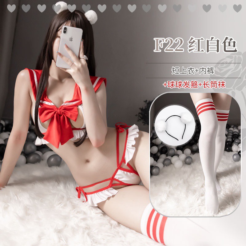 Cordones más el tamaño de lencería sexy uniforme tentación divertido de tres puntos traje de pasión vinculante ropa interior lindo