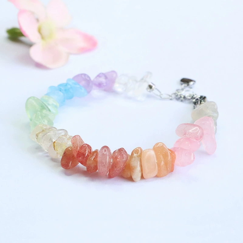 眷钰 Organic rainbow bracelet natural stone, gradient, wholesale