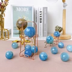 Natural Sea Blue Aquamarine Crystal Ball Raw Material Polished Sky Blue Ball Cleansing and Demagnetizing Playful Round Ornament Manufacturer Wholesale