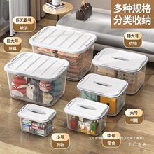 加厚塑料手提透明收纳箱车载整理箱家居杂物玩具衣服储物箱整理筐