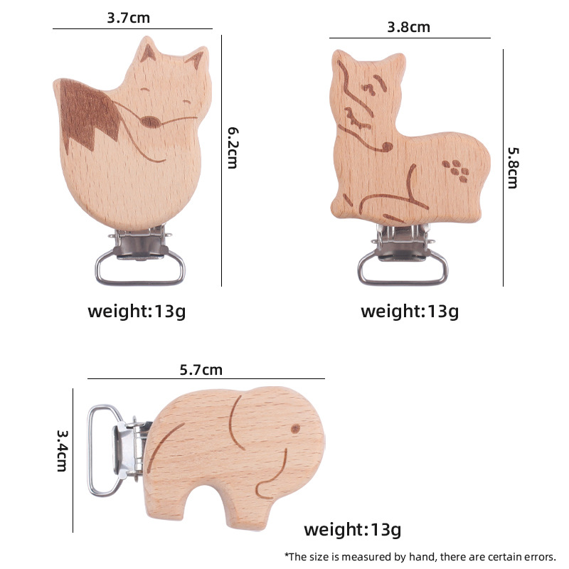 Bebé suministros de dibujos animados animal haya clip bebé creativo elefante forma DIY chupete cadena joyería Accesorios