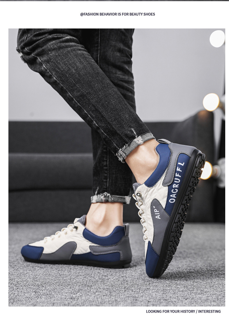 Herrenschuhe Herbst Atmungsaktives Mesh Forrest Gump Sportschuhe Boardschuhe Ein-Pedal Weiche Sohle Rutschfest Herren Xiaobai Fahr-Freizeitschuhe_voghion.com