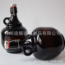 棕色遮光加厚精酿瓶摇摆盖自酿啤酒瓶抗压密封玻璃瓶酵素葡萄酒瓶