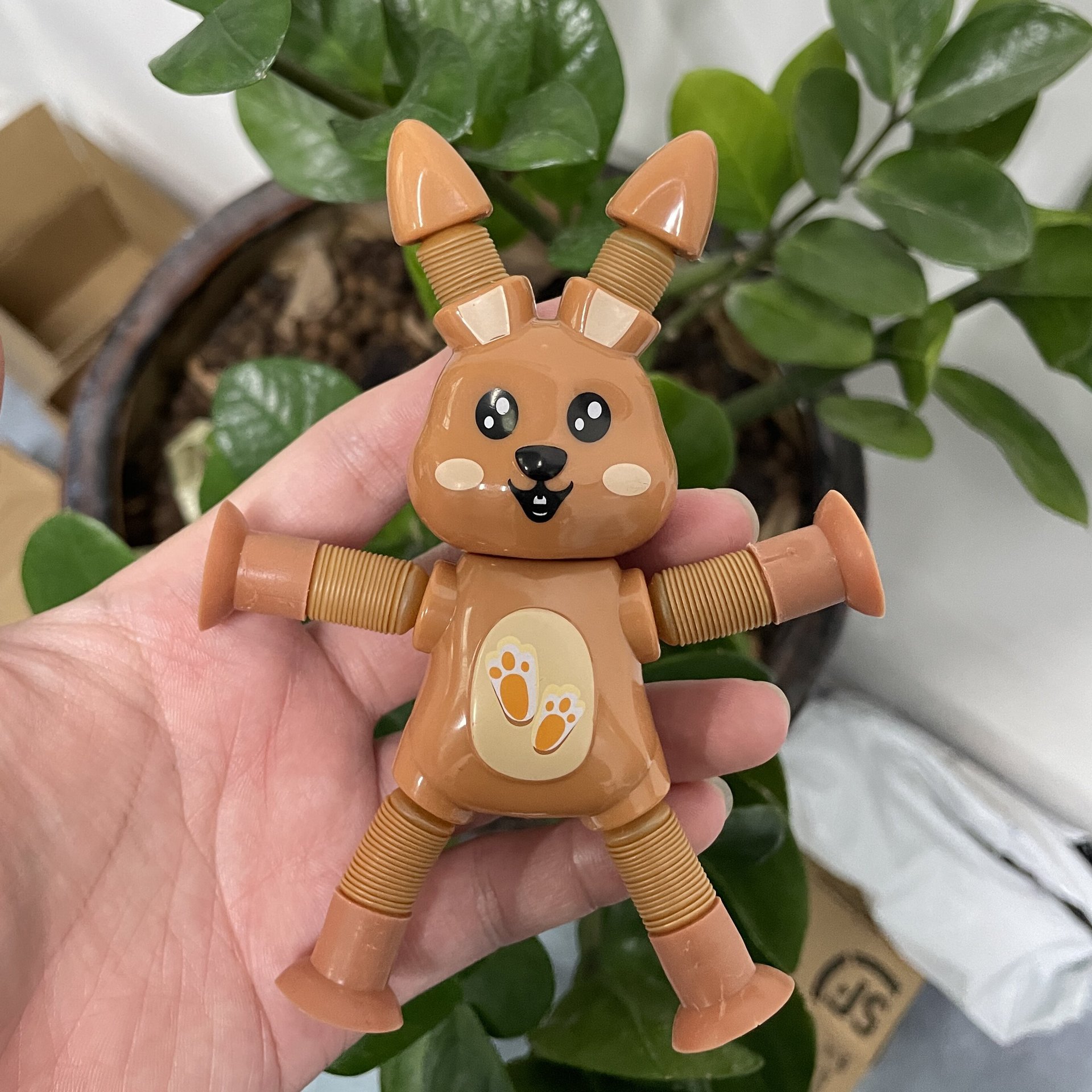 Transfronterizo robot flexible tubo telescópico niño puzzle dibujos animados estirados ventosa interacción padre-hijo creativo juguete descompresión