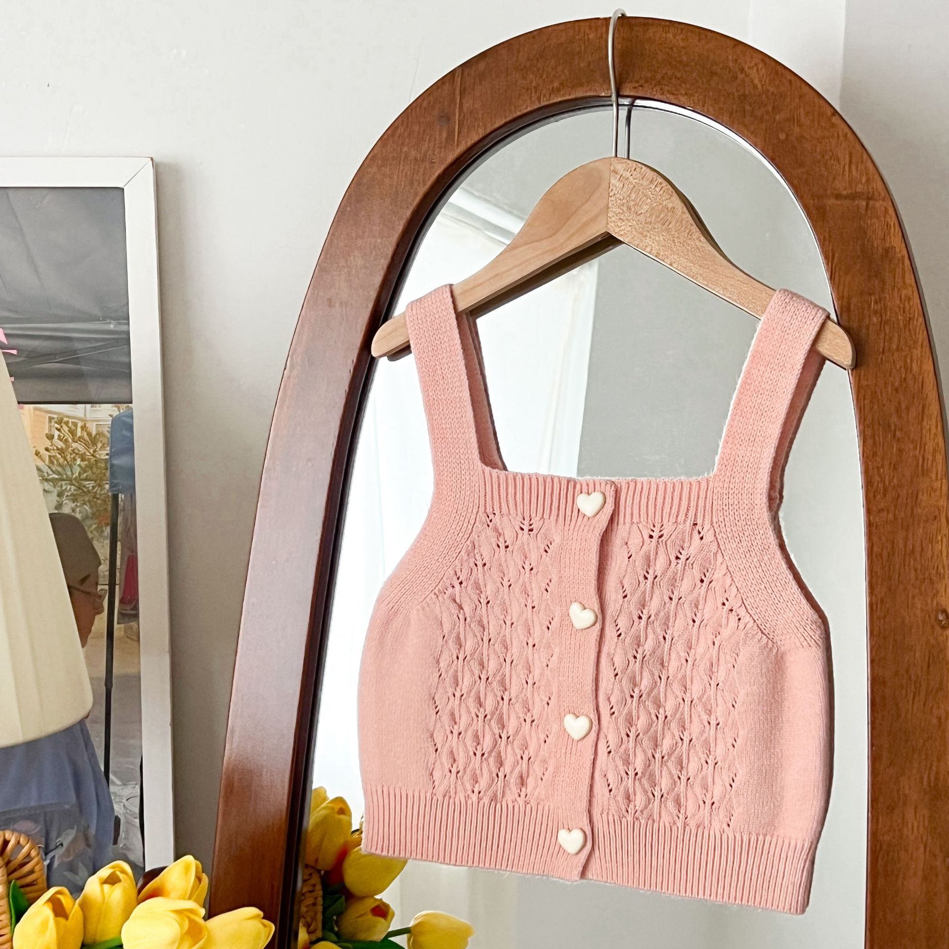 JINYONG otoño / invierno 2025 nuevo tesoro de mujer chaleco de punto de estilo coreano chaleco de punto de color sólido cardigan