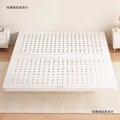 2025年新款碳素钢悬浮床主卧双人出租屋用钢架洞洞无床头铁艺床
