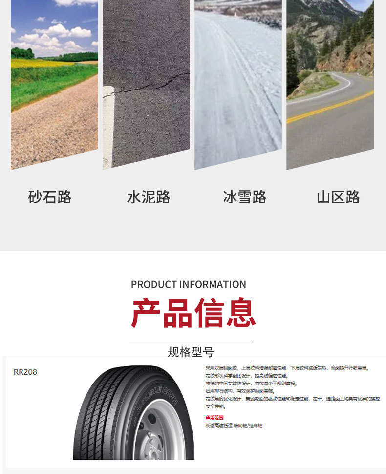 Double money tire 11R22.5 truck truck all-steel truck tire wear-resistant RR208 comfortable mute low energy consumption