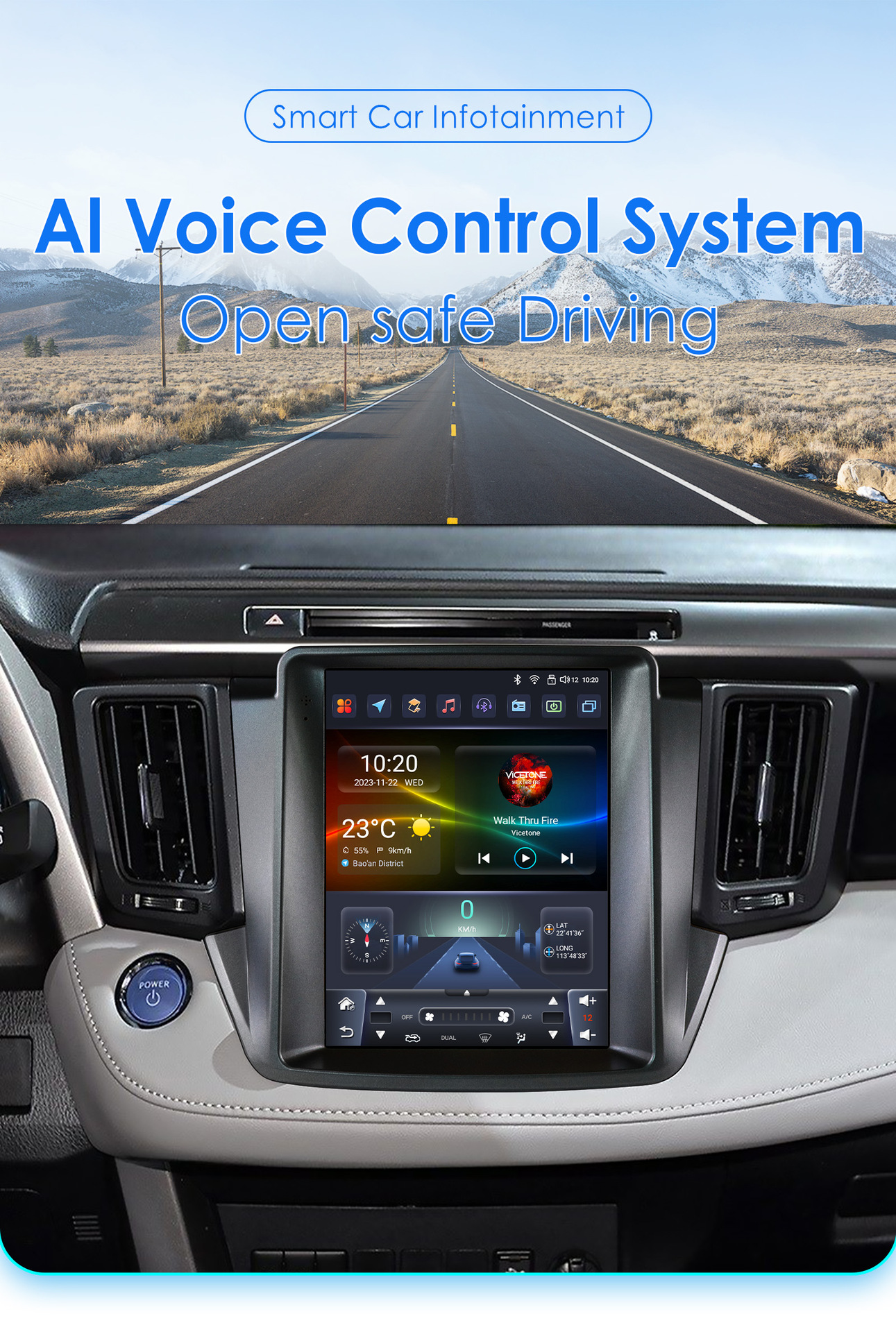 Suitable for 13-18 Toyota Rav4 car radio multimedia player car GPS vertical screen navigator