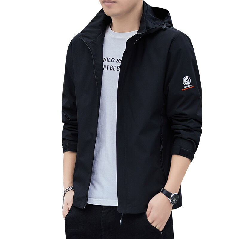 Chaqueta de los hombres de primavera y otoño 2022 moda deportes al aire libre ocio a prueba de viento impermeable chaqueta con capucha para hombres