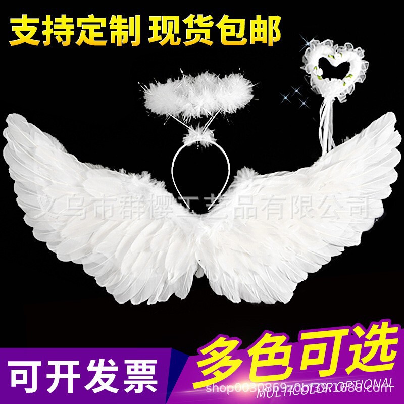 Halloween Children Adult Angel Wings Feather Wings Props Stage Six One Halloween Wings Props Wholesale