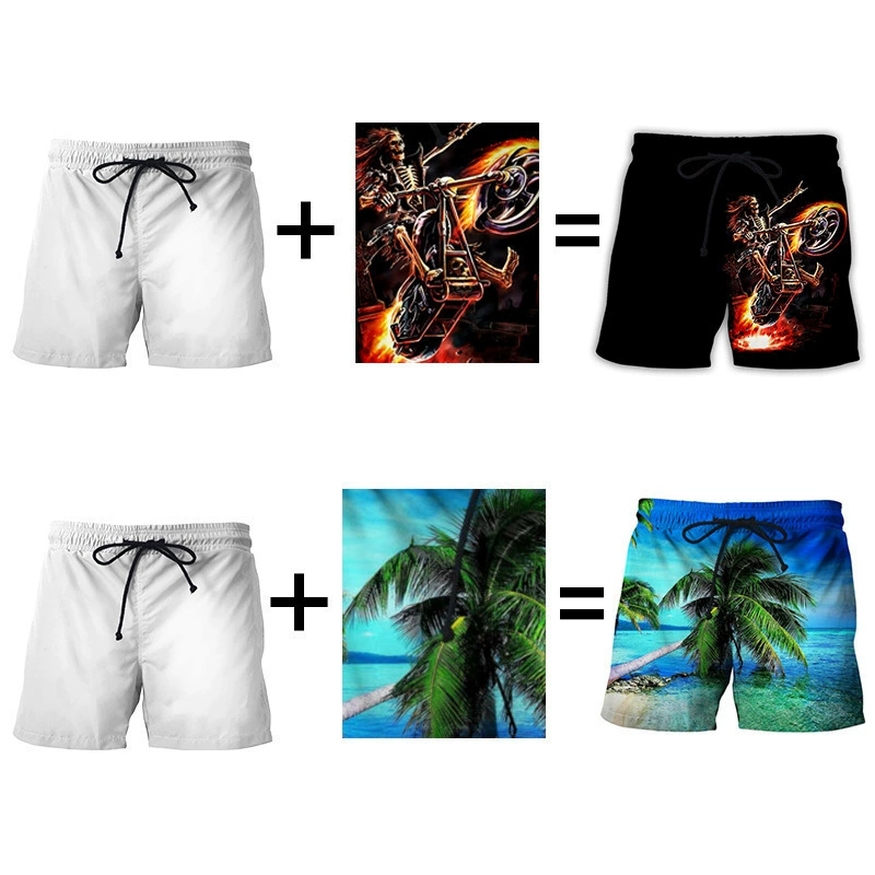 Beach shorts for leisure, oversize, 3D digital printing service