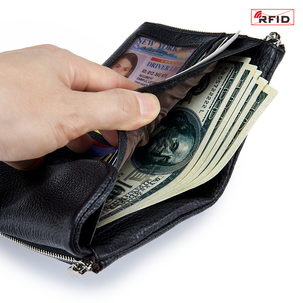 Fashionable short leather wallet