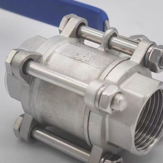 Q61F three-piece 304 stainless steel ball valve internal thread threaded valve Q11F three-section 316L butt welding switch