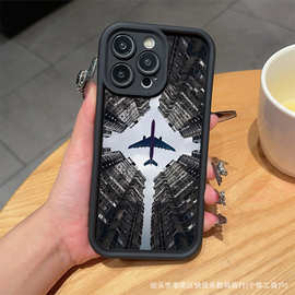 创意飞机地图适用iPhone15/14ProMax手机壳13苹果11/12全包16外壳