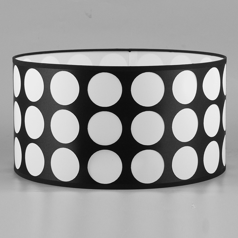 Nueva pantalla de lámpara de impresión de lunares en blanco y negro moderno, sala de estar, dormitorio, salón de té, sala de estudio, personalidad creativa, pantalla de lámpara al por mayor