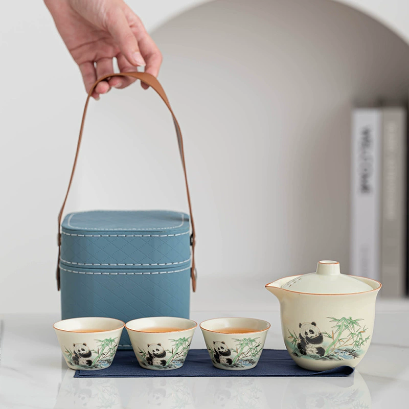 Туристический чайный сервиз Panda портативный ручной клади Quick Cup Открытый кемпинг Туризм Чайник Чайная чашка Бизнес Подарки