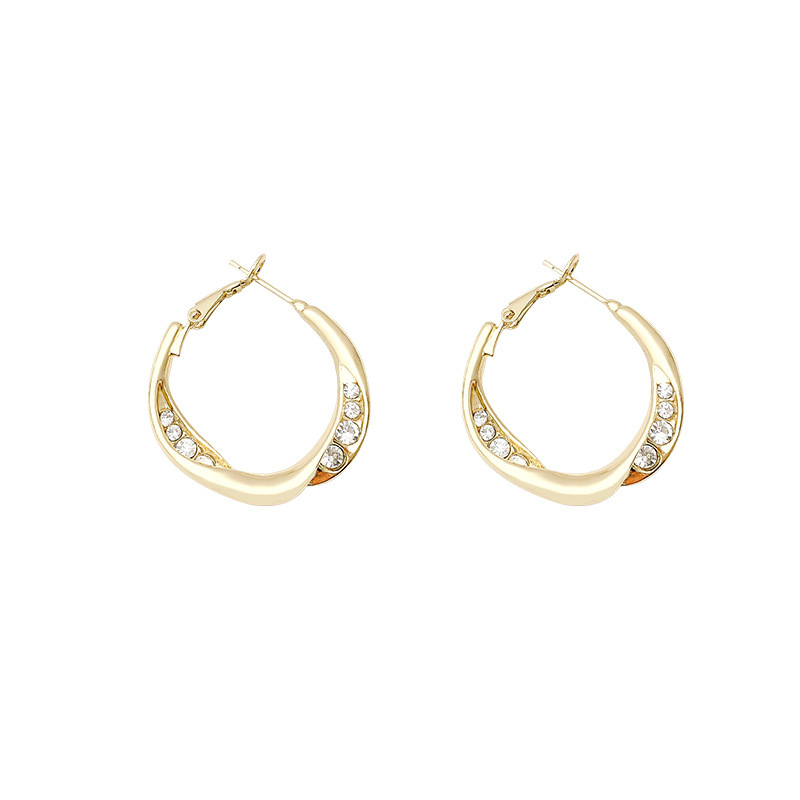 2023 nuevo estilo simple y moderno, todo fósforo, pendientes de alta gama, pendientes de diseño, pendientes de anillo de metal de diamantes, mujeres