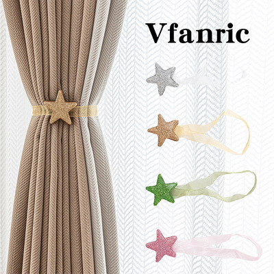 跨境磁扣亚克力星星窗帘绑带窗帘扣捆绑窗纱浴帘绑带磁铁扣批发