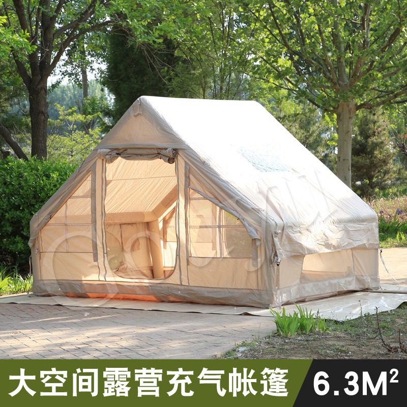 Q Clásico ligero 6.3 tienda inflable plana al aire libre tipo camping caliente camping pernoctable a prueba de humedad cuatro estaciones