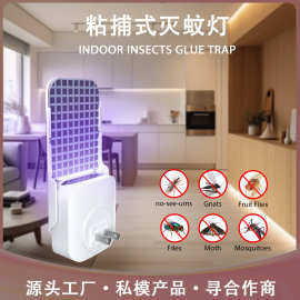 跨境新品粘捕式灭蚊灯 uv紫光诱捕式捕捉器 家用插电物理灭蚊器