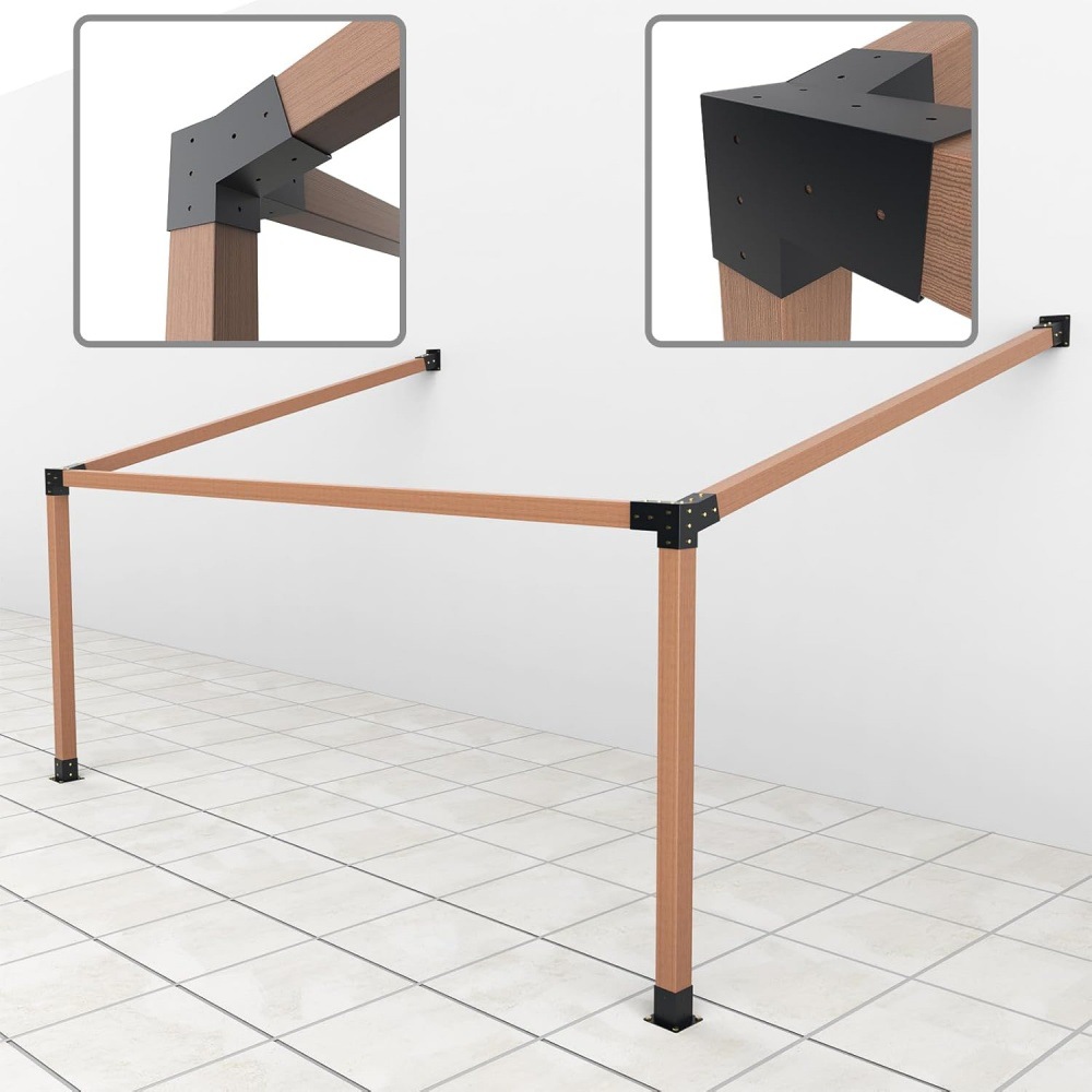 Kit de soporte de gazebo de techo inclinado de 15 °, soporte de extensión montado en la pared del techo para gazebos, cabañas