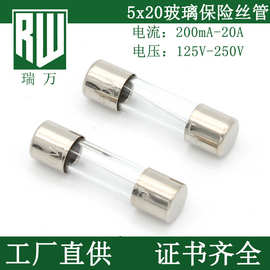 PSE 125V 玻璃管保险丝 5x20 0.25A-1A 2A 3A 5A-20A 车充保险管
