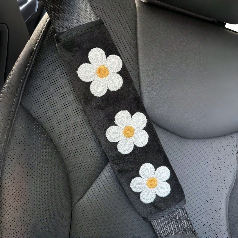 Car Seat Belt Shoulder Cover Flower Car Soft Anti-Strangle Protective Cover Lady Goddess Car Interior Decoration