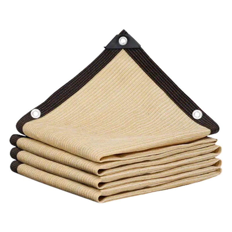 Beige sombrilla red sol protección Red Hogar patio techo balcón aislamiento sol borde perforación sombreado red