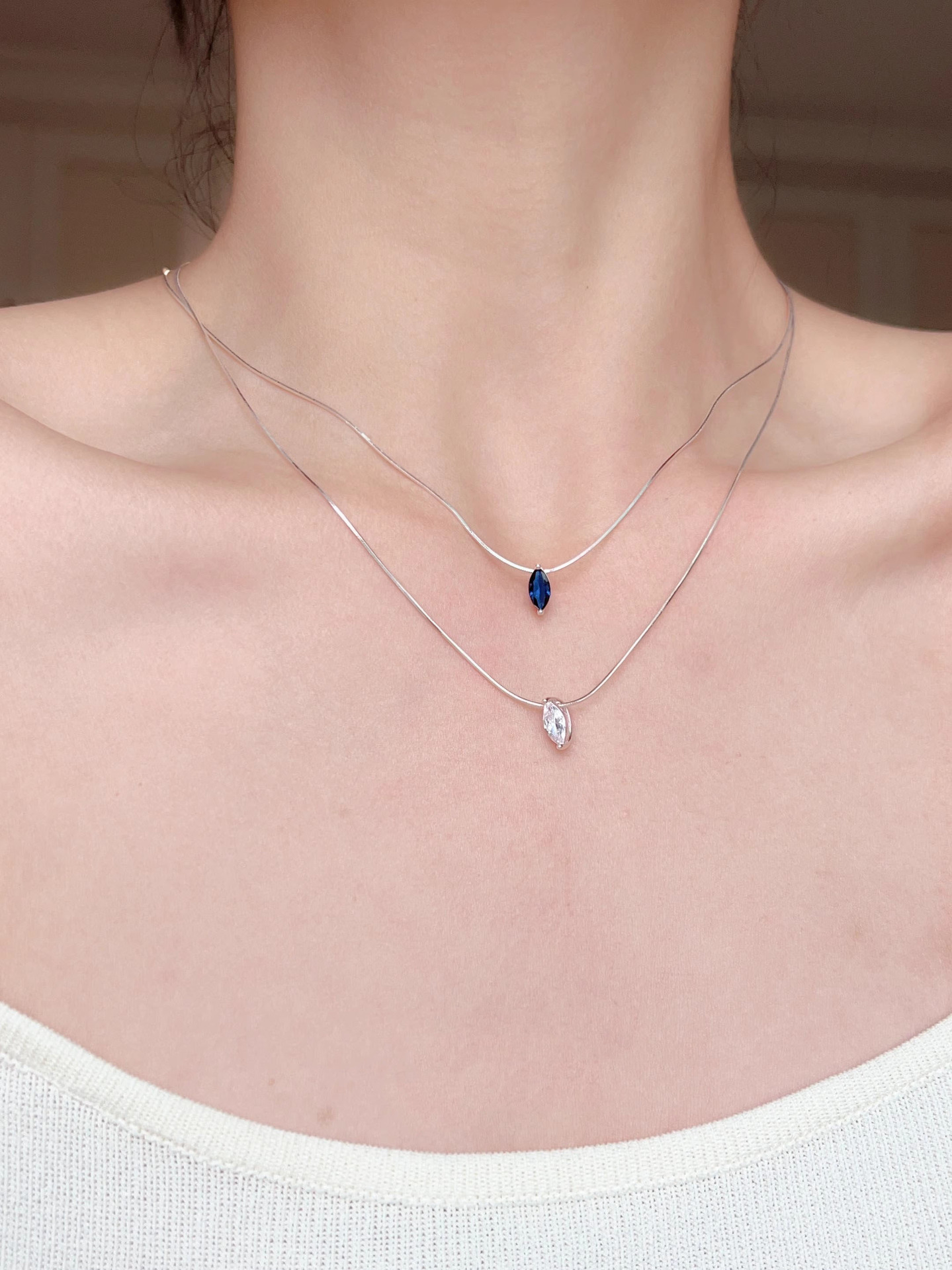 925 sterling silver Chain Material 1 Piece 925 Sterling Silver Geometric 925 Sterling Silver Snake Chain Pendant Necklace