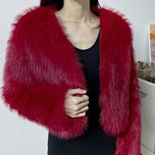 2025年新款仿狐狸毛皮外套女冬短款时尚毛毛上衣气质年轻款