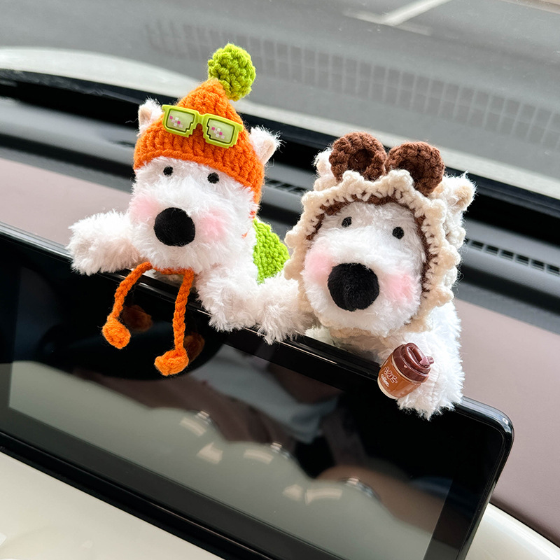2024 nueva decoración de coche de West Highland, pantalla de coche, decoración de coche, pantalla de control central, muñeca, cachorro lindo