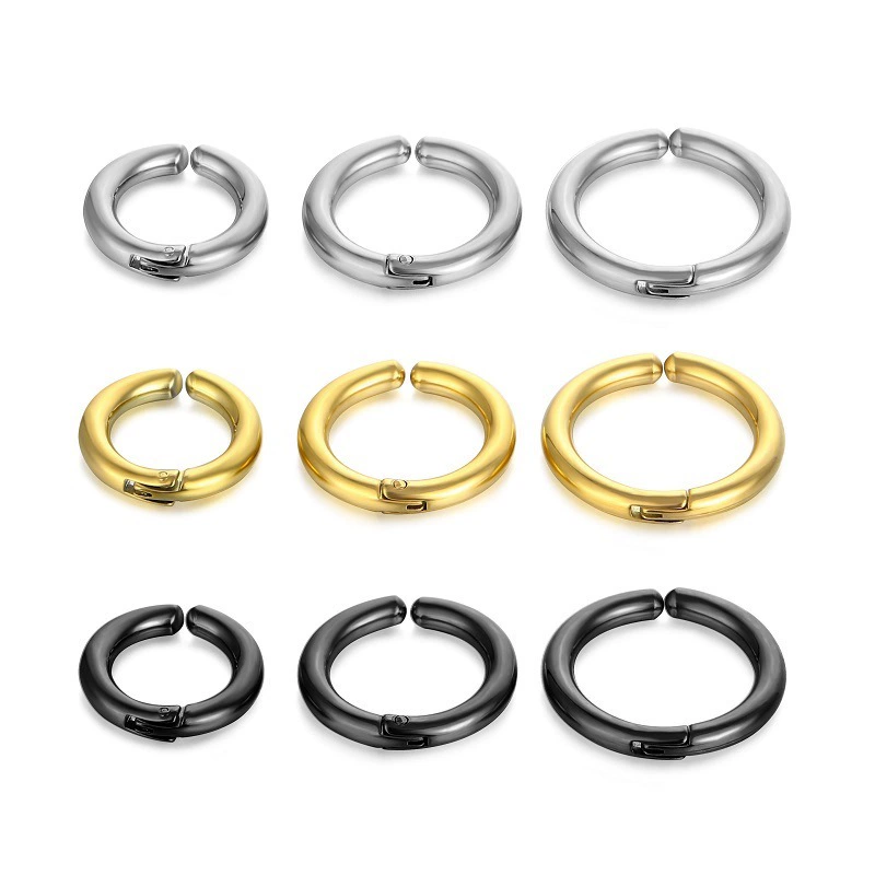Ear clips stainless steel, earrings, crooked glossy accessory