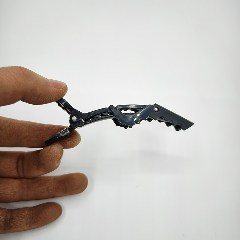 Pince crocodile noire en plastique de style coréen, outil spécial coiffeur pour coloration et permanente, pince bec de canard_voghion.com