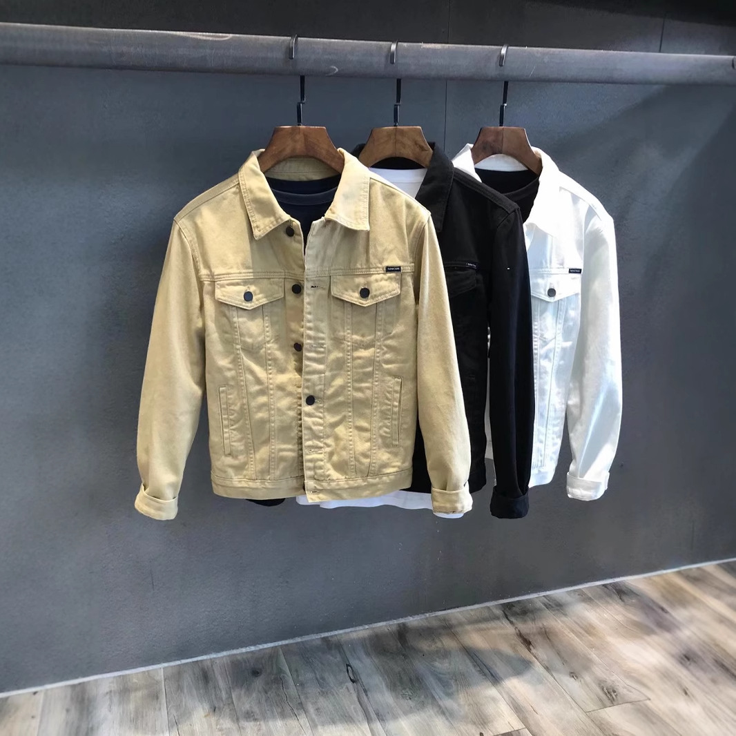 Primavera y otoño casual Chaqueta corta de mezclilla chaqueta de los Hombres estilo coreano moda casual herramientas chaqueta de mezclilla de los hombres