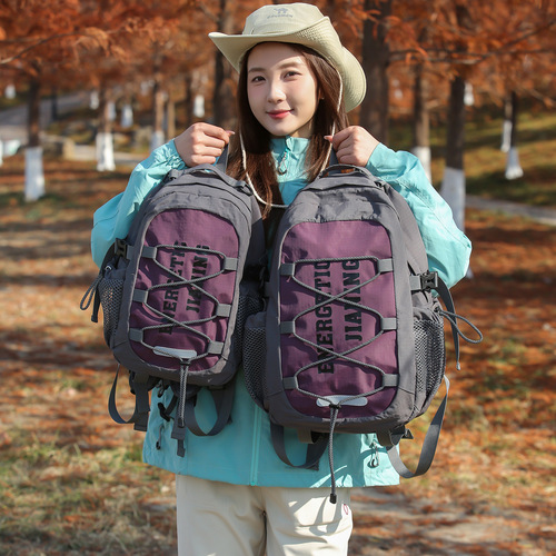 Outdoor sports hiking and hiking bag, new contrasting color splicing lanyard backpack, large-capacity all-matching casual backpack