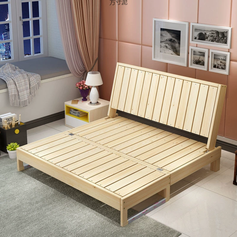 Складной деревянный диван-кровать Двухразовая кровать Многофункциональная гостиная кабинет балкон 1.2 Небольшая квартира 1.5 Двойной 1.8