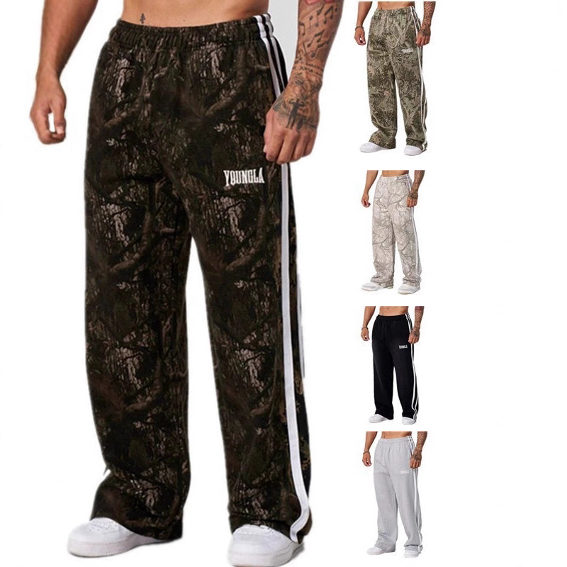 American-Style Loose Casual Camouflage Print Pants European and American Cross-Border Hot-Selling Fitness Sports Pants Men's Straight-Leg Pants Trendy