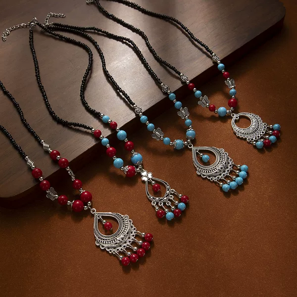 European and American Cross-border Ethnic Style Exotic Forehead Chain Headwear Women's Bohemian Tassel Pine Eyebrow Headwear