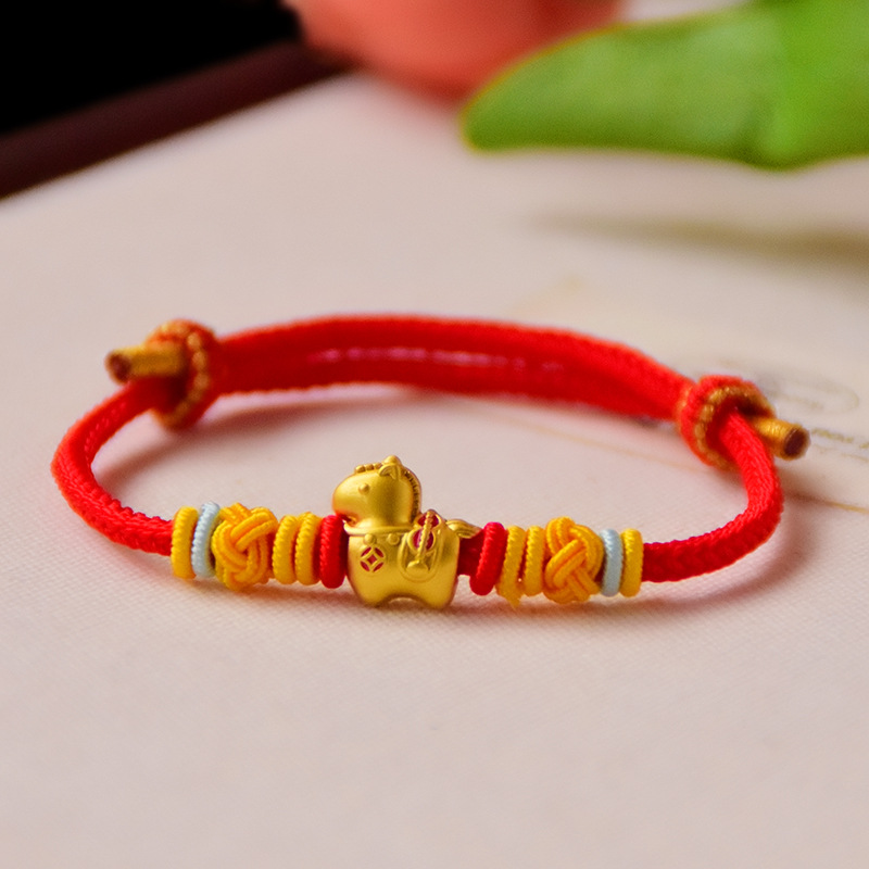 Zodiac Year of the Horse Red Rope Bracelet for Women, Get Rich and Good Luck Immediately, New Chinese Style Good Luck Best Friend New Year Gift Bracelet